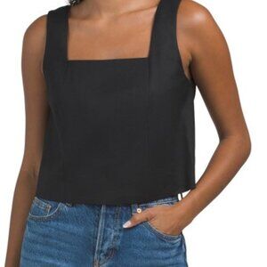 Elie Tahari linen shell with Gold back button closure sz XS